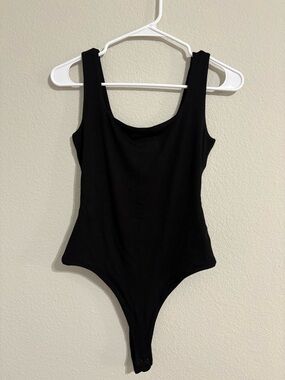 naked wardrobe Black Scoop Neck One-Piece Bodysuit